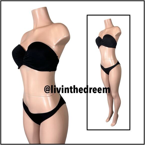 VICTORIA'S SECRET SWIM Bandeau Bikini Top 36D and Skimpy Bottoms M $120 - Picture 2 of 13